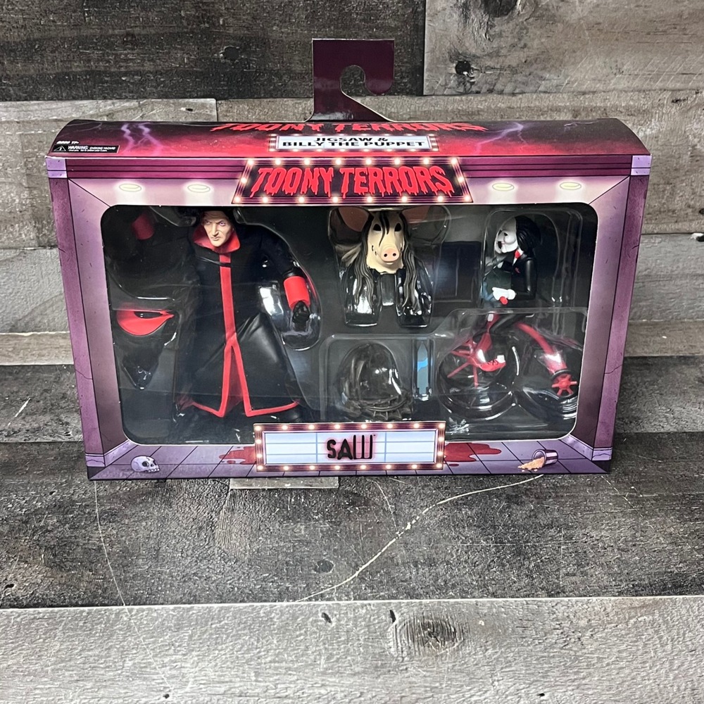 NECA Toony Terrors Saw Jigsaw and Billy the Puppet on Tricycle Action Figure Set